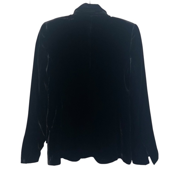 L’AGENCE Chamberlain Velvet Blazer Jacket Black - Picture 7 of 11